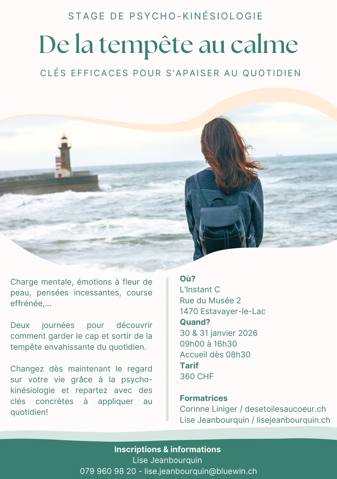 Document A5 Flyer Programme Méditation Moderne Simple Beige